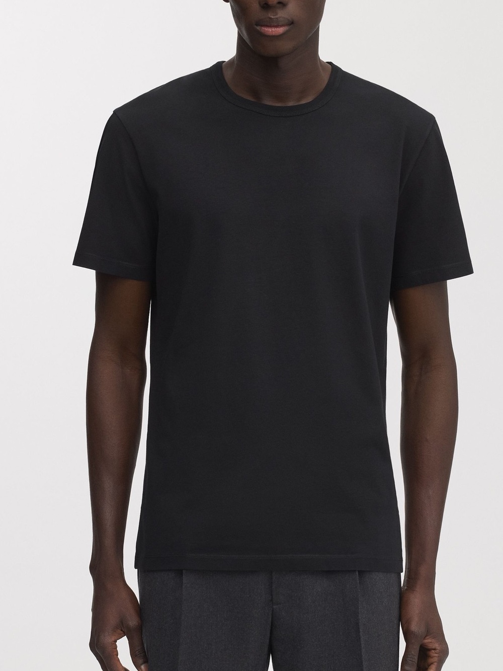 ASKET classic men's Tshirt minimalist, black, crewneck cotton size M